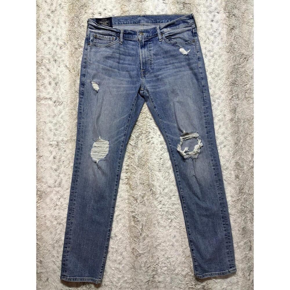 Abercrombie & Fitch Light wash Jeans Stretch Men's 32W 30L distressed 34x30